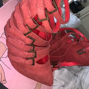 Jeffrey Campbell brick red suede sz 9.5